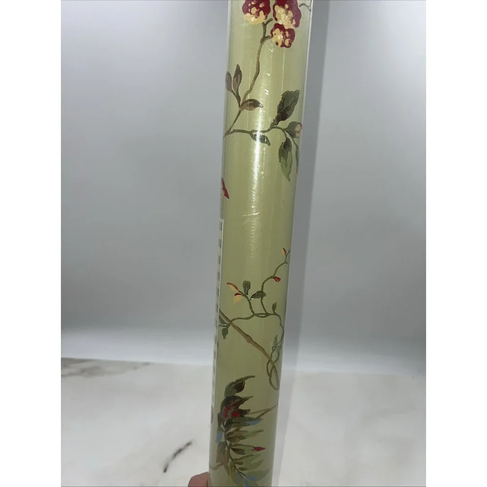 Waverly Wallpaper Double Roll Green Cottage Core Floral Butterflies 56.37sq ft